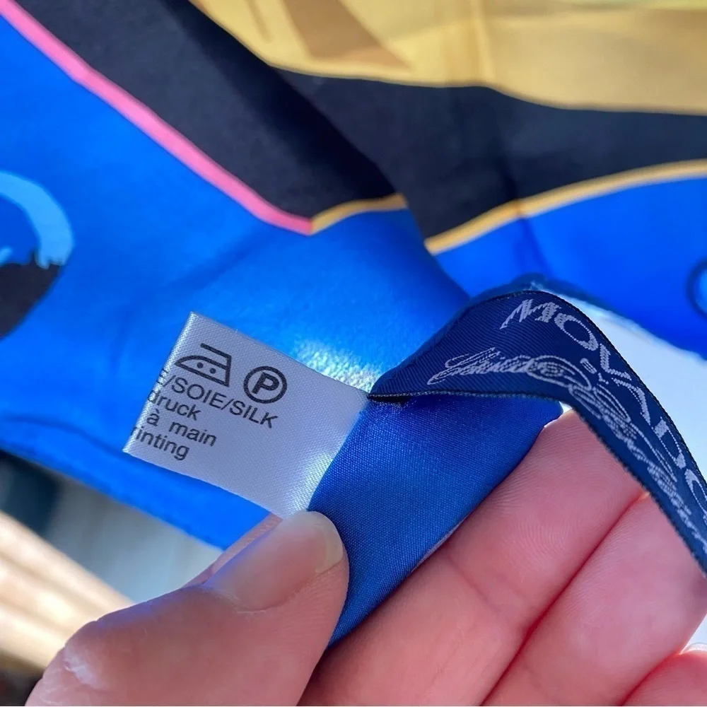 MOVADO 100% Silk Scarf The Museum Watch‎ Face Stopwatch Celestial Sun Moon Stars
